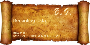 Boronkay Ida névjegykártya