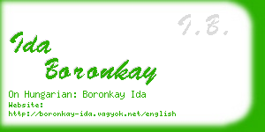 ida boronkay business card